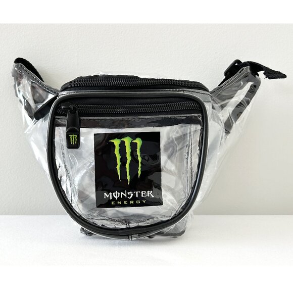 MONSTER ENERGY Drink Clear Fanny Pack 2 Zip Pocket Adjustable Belt Waist Bag
